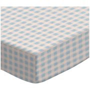 SheetWorld Fitted Sheet (Fits BabyBjorn Travel Crib Light) - Pastel Blue Gingham Woven