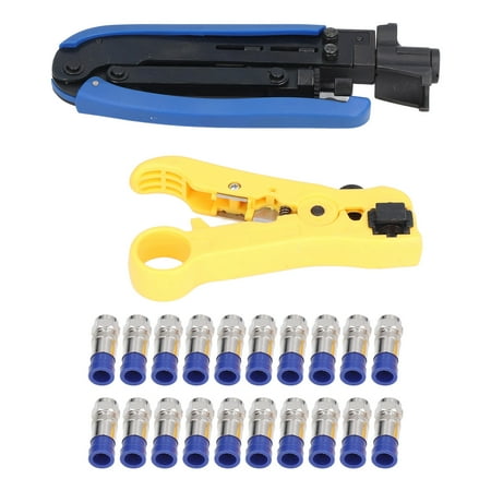 

Big sale Crimping Pliers Wire Stripper Cable Crimper Tool Set Kit with 20Pcs F Connector for RG59 RG6