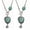 Blue & Silver 2Pcs, variant on Walbest 2Pcs Womens Vintage Charm Heart Bib Collar Statement Pendant Turquoise Necklace