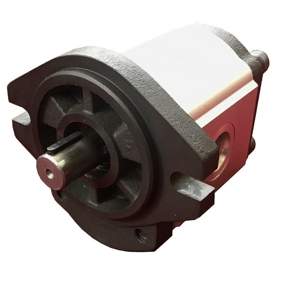Hydraulic Gear Pump Sizes from 0 to 18 gpm 3625psi SAE A Flange Side Ports CCW-Rotation, PFEG series (Shaft: 3/4" diameter keyed, 16cc: 12gpm at max. rpm)