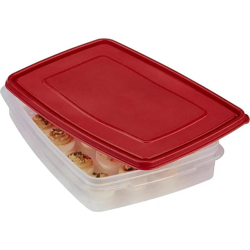 Egg Keeper Food Storage Container, Clear/Red