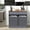 Grey, variant on Tilt Out Trash Cabinet,Antique-Style Beadboard Kitchen Island with Solid Wood Tabletop & Drawer, Proof Trash Can, Wood Laundry Cabinet (Blue, Double Door)