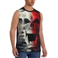 thumbnail image 2 of Fotbe Red And White Screaming Demon Skull Men's Camiseta sin Mangas Estampada para Hombres, Playera Casual para Gimnasio, Entrenamiento, Playa-XX-Large, 2 of 7