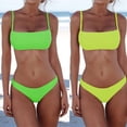 thumbnail image 2 of Women Sexy Push Up Bra Low Waist Thongs Solid Color Bikini Set for Triangle Swim, 2 of 19