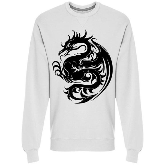 Dark Dragon Silhouette Sweatshirt Men -Image by Shutterstock, Male 3X-Large