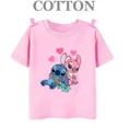 thumbnail image 3 of Camiseta de algodón Lilo Stitch Anime Verano Múltiples Moda Niños Niños Camisetas Cuello Redondo Casual Manga Corta Top, 3 of 5