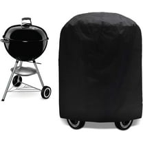Round Bbq Grill Cover, Waterproof And Windproof Barbecue Cover For Outdoor Grills Up To 58 Inches, Easy To Clean And Store, Heavy Duty Protector With Adjustable Edging Rope,