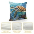 thumbnail image 4 of GOSMITH  Throw Pillow Cover Sea Turtle Ocean Theme Nautical Animal Underwater Marine Plants Seaweed Pattern Wildlife Decor Lumbar Pillow Case Cushion for Sofa Couch Bed Standard Queen, 4 of 5