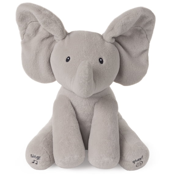 Baby GUND Official Animated Flappy the Elephant Stuffed Animal Baby Toy Plush for Baby Boys and Girls, Gray, 12" (Song Styles May Vary)