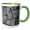 Green/White, variant on 3drose, Petroglyph, Volcanoes Np, Big Island, Hawaii - Us12 Rbe0018 - Ralph H. Bendjebar, 11oz Two-tone Yellow Mug
