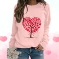 thumbnail image 1 of Qertyioot T-Shirt Graphique de la Saint-Valentin pour Femmes à Manches Longues, Imprimé Col Rond Pull Décontracté, 1 of 6