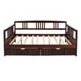 thumbnail image 4 of Harper & Bright Designs Wood Full Size Daybed with Trundle Bed Frame Full Wood Slat Support for Living Room, Espresso, 4 of 12