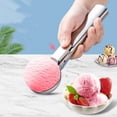 thumbnail image 1 of Cuchara para helado con gatillo de acero inoxidable, cuchara para helado de metal resistente, apta para lavavajillas, perfecta para helados, magdalenas, masa, bolas de proteína y albóndigas., 1 of 6