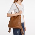 thumbnail image 4 of Mochila informal de moda para mujer 2024, mochila antirrobo para mujer, bolso de hombro de piel sintética suave, mochila escolar para estudiante, bolso marrón para mujer, 4 of 5