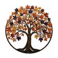 thumbnail image 2 of Tree of Life Metal Wall Art 15.74 Inch, Fall Tree Wall Decor with Colorful Autumn Maple Leaves, Thanksgiving Hanging Sculpture for Living Room, Entryway, Porch Indoor Home Decor, 2 of 6