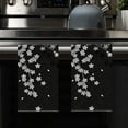 thumbnail image 2 of YladaFaie Kitchen Towels Flower White Black Dish Towel Kitchen Hand Towels Decorative Tea Towels for Kitchen Absorbent for Bathroom Home Housewarming Gift, 16 x 24 Inch, 2 of 7