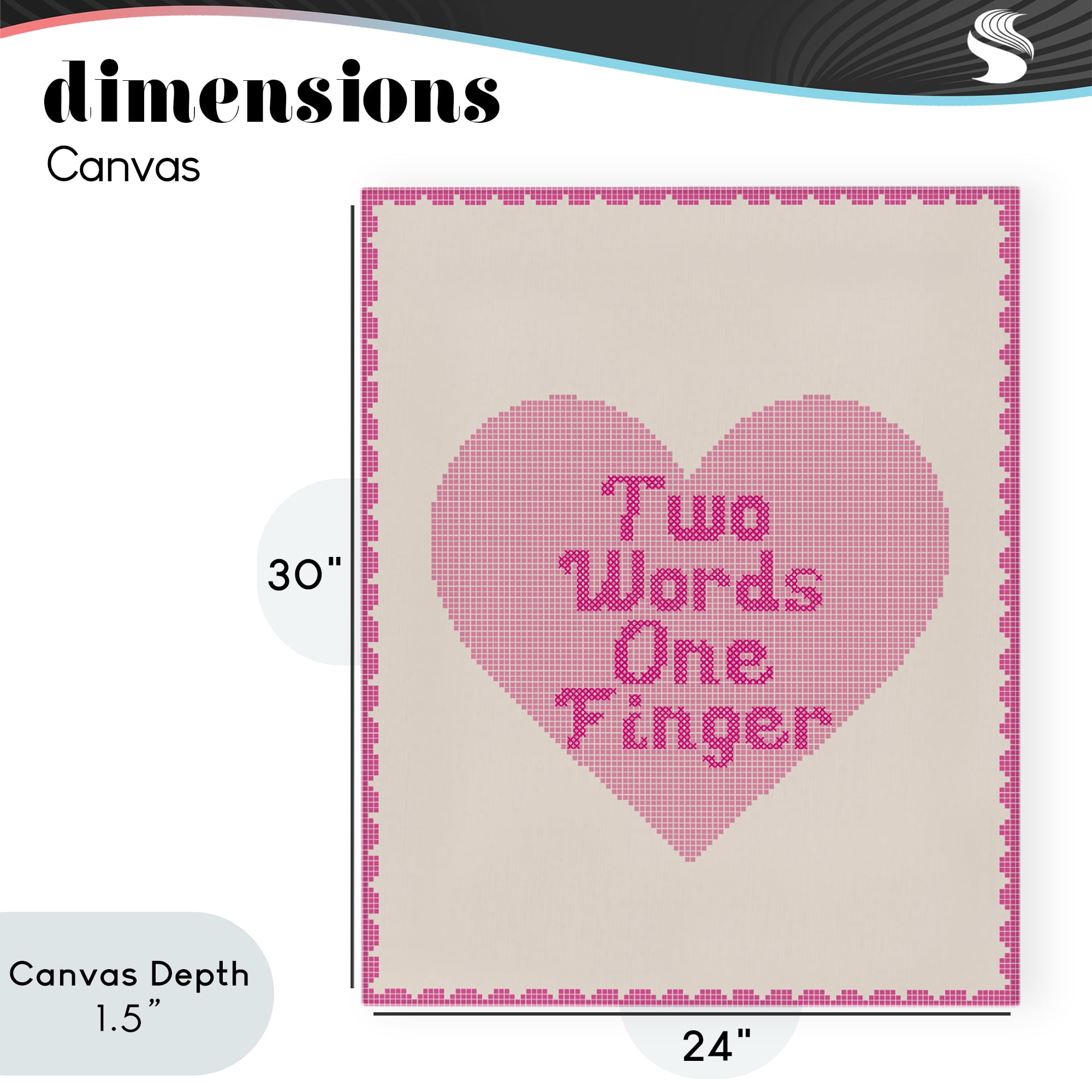 Stupell Industries Two Words One Finger Heart Canvas Wall Art, design by Lil' Rue