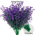 thumbnail image 5 of 4 Pcs Artificial Shrubs Bushes ,Outdoor Fake UV Resistant Plants Flowers, Faux Plastic Bell Leaves Greenery for Indoor Outside Hanging Planter Home Office Wedding Farmhouse Decor(Purple), 5 of 12