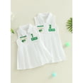 thumbnail image 3 of BemeyourBBs Baby Girl Golf Dress Sleeveless Lapel Collar Embroidery Pleated Dress, 3 of 9