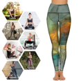 thumbnail image 5 of Marble Texture High Waisted Leggings for Women No See Through Tummy Control Buttery Soft Yoga Pants for Workout Athletic Running, 5 of 6