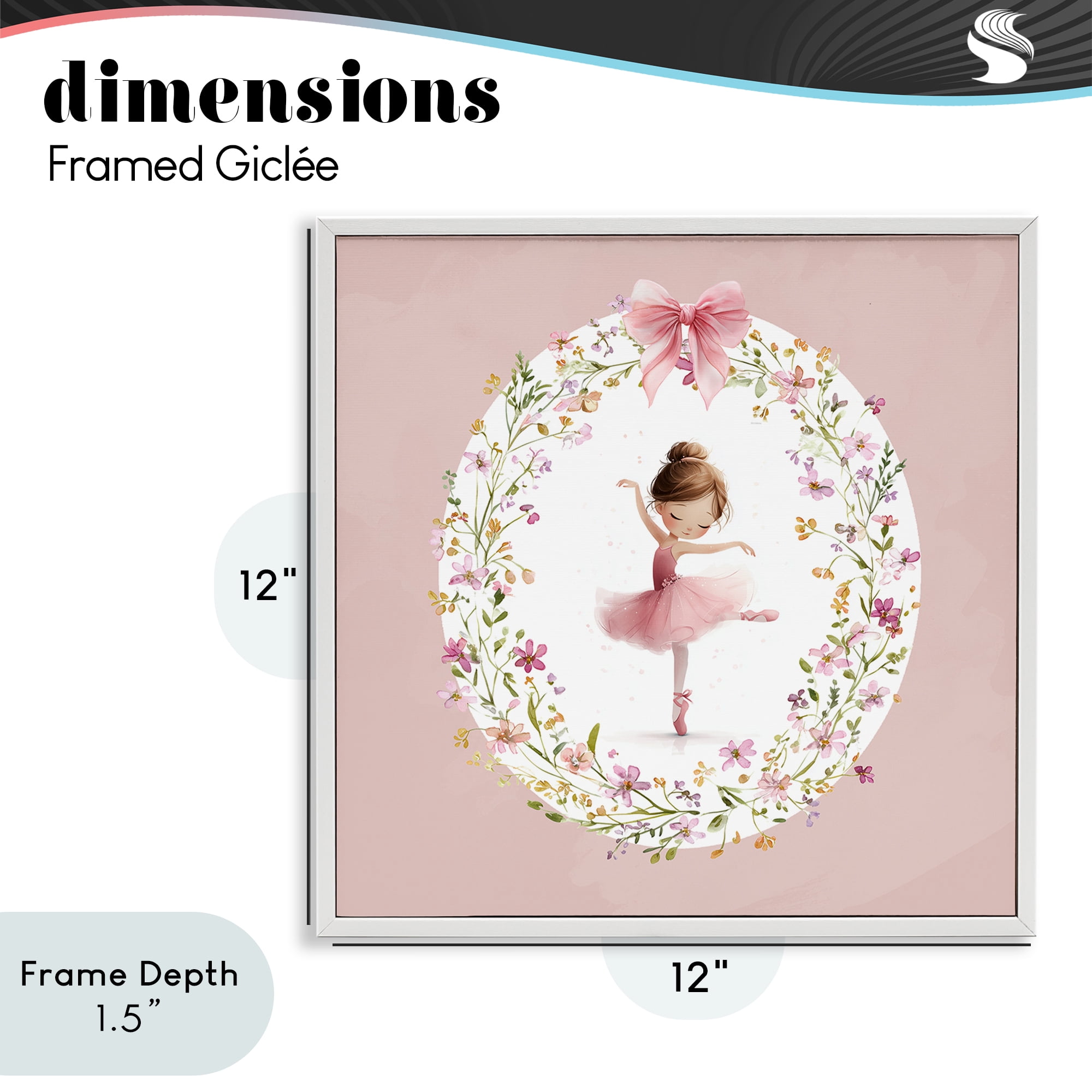 Stupell Industries Ballet Dancing Princess White Framed Giclee Art, design by Christine Simpson Art