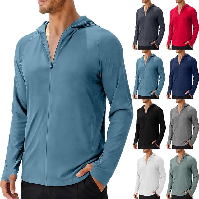 Chemise de Protection Solaire à Manches Longues pour Hommes Séchage Rapide Légère Upf 50+ Chemises Extérieures Hauts T-Shirts pour Randonnée Pêche Plage Vacances Golf Mode Décontractée / IhhxPro, Rouge 2TG