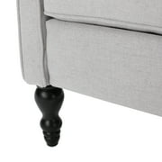 GDF Studio Elizabeth Contemporary Tufted Wingback Pushback Recliner, Light Gray and Dark Brown