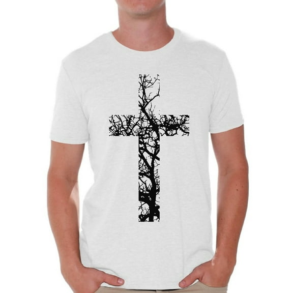 Awkward Styles Black Cross T Shirt for Men Christian Mens Shirts Christian Cross Clothes for Men Jesus Christ is the Lord Christian Cross Birthday Gifts Jesus Shirts Jesus Clothing Cross Mens Shirt