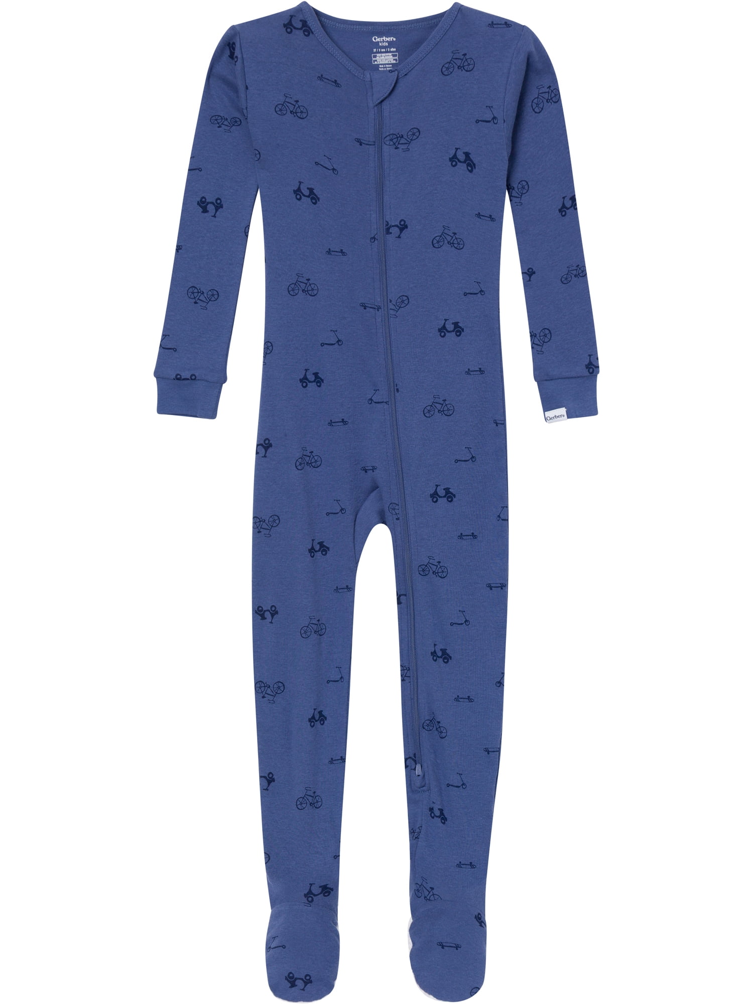 Gerber Baby and Toddler Neutral Tight Fitting Footed 2-Way Zipper Unionsuits, 2-Pack, Sizes 0/3 Months - 5T