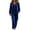 Blue, variant on LYEAA Womens Velour Tracksuit Sets Two Piece Sets Long Sleeve V Neck Tops Wide Leg Pant Casual Workout Outfits