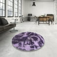 thumbnail image 3 of Ahgly Company Indoor Round Abstract Purple Abstract Area Rugs, 8' Round, 3 of 6