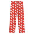 thumbnail image 4 of Lilo Leaves Red White Winter Female Pants Flannel High Waist Women Pants Lady Warm Straight Leg Plush Trousers, 4 of 7