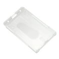thumbnail image 3 of 2X Vertical Hard Plastic Badge Holder Double Card ID Multi Transparent 10X6cm, 3 of 8
