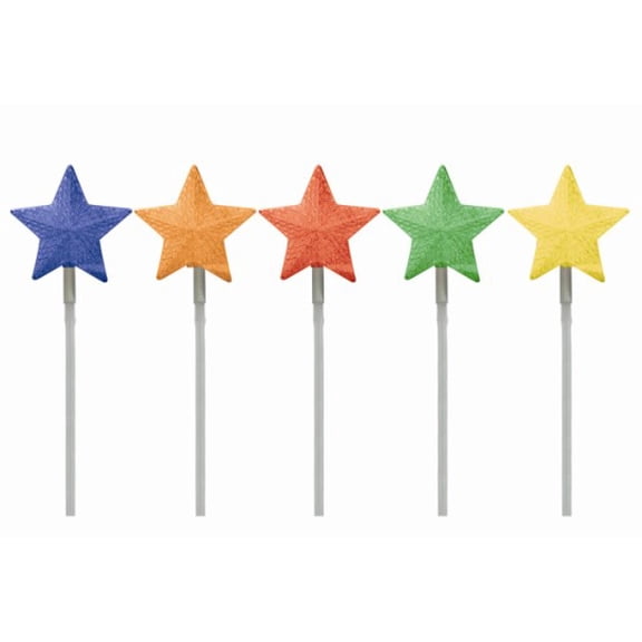 CC Christmas Decor Color Changing LED Star Outdoor Pathway Marker Lawn Stakes - 17.5" - Set of 6