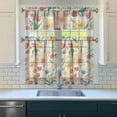 thumbnail image 3 of Kitchen Curtains and Valance Set 36 Inch Tier Pioneer Colorful Floral 3 Pieces Set Dining Room Small Curtain Drapes Cafe Curtains Valance for Home Decor Rod Pocket, 3 of 6