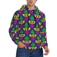thumbnail image 2 of Rateoe Mardi Gras Carnival3 Pattern Mens Hoodie, Pullover Hooded Sweatshirt, Kangaroo Pocket Hoodie Ideal for Daily Wear, Travel and Home-Large, 2 of 7