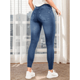 thumbnail image 3 of SET DE 2 LEGGING GRUESO DE MUJER AZUL Y NEGRO DISEÑO MEZCLILLA UNITALLA, 3 of 8