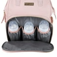 thumbnail image 5 of Baby Essentials Super Cooler Main Frame Dual Zipper Closure Diaper Bag Backpack Tote with Matching 6-Ply Changing Pad, Insulated Bottle Pockets and Stroller Straps in Mauve Pink, 5 of 5