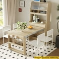 thumbnail image 3 of Harper & Bright Designs Compact Buffet with Hutch and Foldable Dining Table, Cupboard with Storage Shelf and Side Hooks for Small Places Apartment, Natural, 3 of 17