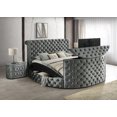 thumbnail image 2 of LiviNest King Size Bed with TV Lift: Integrated Electric Fireplace & Storage System - Modern Upholstered Bedroom Set for Entertainment Spaces, 2 of 6