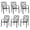 6 stackable chairs -Black, variant on SOLAURA 7 Piece Outdoor Patio Dining Set, Metal Furniture Set Rectangular Dining Table with Umbrella Holes & 6 Stackable Backyard Garden Chairs