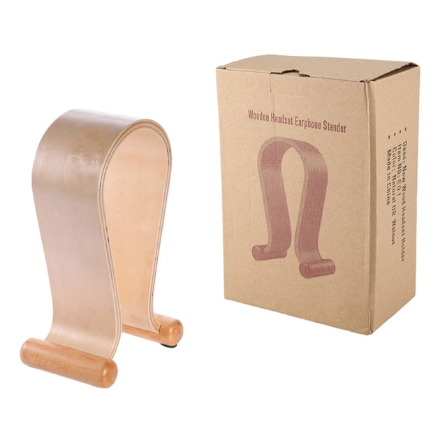Soporte para auriculares para juegos Soporte de madera para auriculares con forma de arco de escritorio Soporte universal para auriculares, color abedul Inevent EL4845-01B