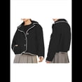 thumbnail image 3 of Abrigo Holgado y Grueso de Lana de Cordero con Solapa y Larga para Mujer, Estilo Moderno, para Otoño e Invierno. Negro S, 3 of 7