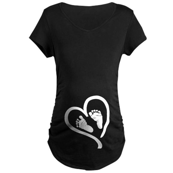 CafePress - Baby Heart (Maternity) Maternity T Shirt - Maternity Dark T-Shirt