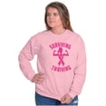 thumbnail image 5 of Breast Cancer Surviving & Thriving Women Crewneck Sweatshirt Brisco Brands S, 5 of 6