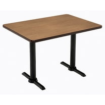 KFI Studios Mode 2.5' x 4' Bistro Table, River Cherry, Black T-Leg Base