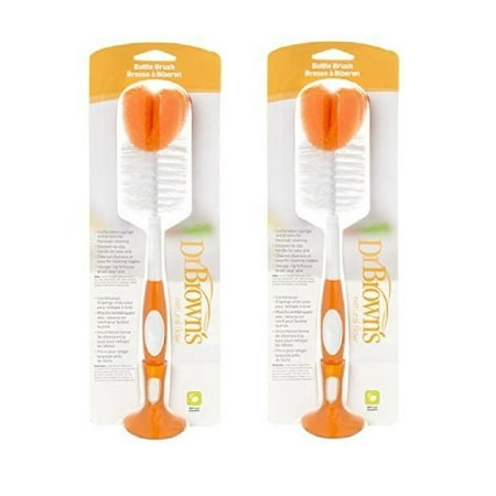 Dr Brown's Natural Flow Bottle Brush, Orange (Pack of 2)