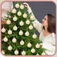 thumbnail image 3 of Christmas Velvet Balls 1.97 Flocked Christmas Hanging Ornaments Handmade Velvet Balls Xmas Tree Ornaments Xmas Tree Bulbs for Wedding Anniversary Party 15 Pcs, 3 of 5