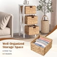 thumbnail image 6 of Costway 4-Tier Nightstand with 3 Seagrass Baskets, Acacia Wood Legs for Living Room Bedroom White & Natural, 6 of 9