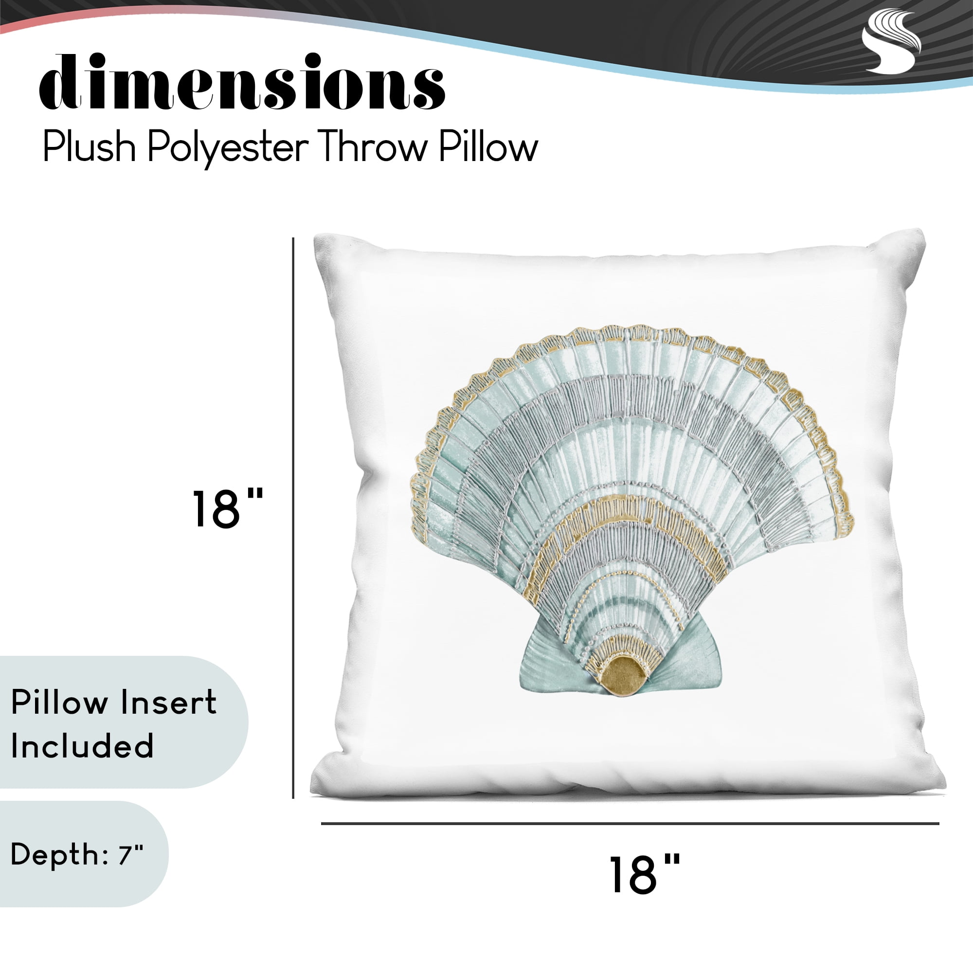 Stupell Industries Regal Shells Scallop Decorative Printed Throw Pillow, design by Lorenzo Collective